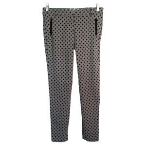Have Women's Black & White Mid Rise Stretch Zip Ankle Pants Size Large